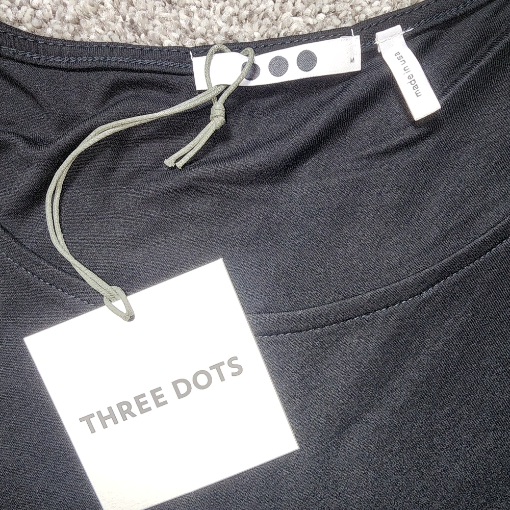 Black Three Dots "Christina" Ruched Jersey Dress - Picture 11 of 13